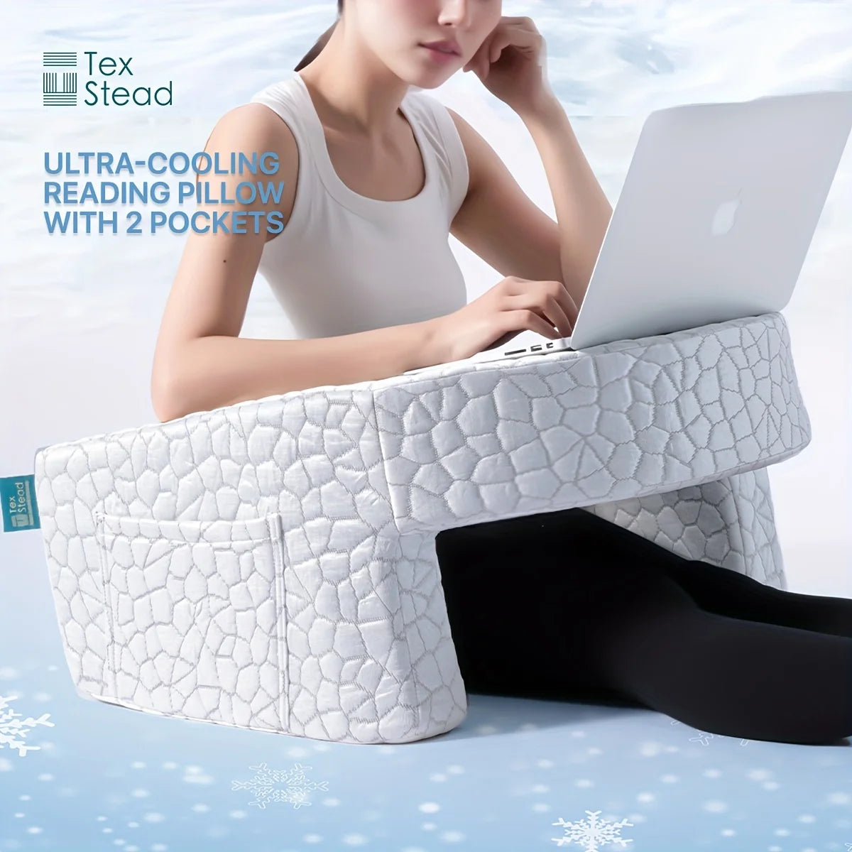 Extra large memory foam reading pillow with arm rests for adults, perfect for gaming, working, or relaxing in bed