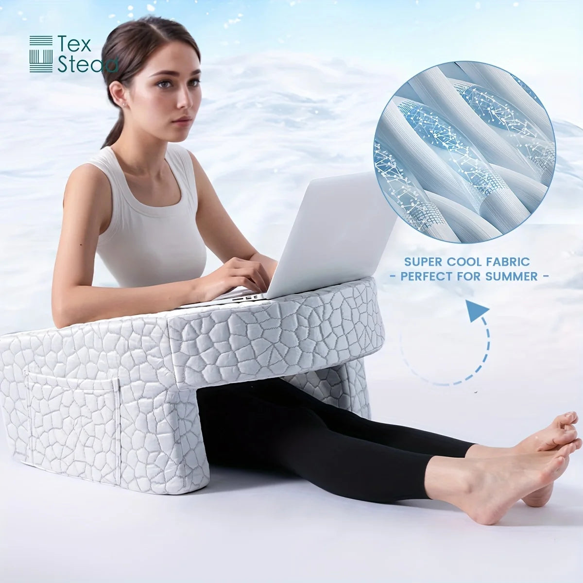 Extra large memory foam reading pillow with arm rests for adults, perfect for gaming, working, or relaxing in bed