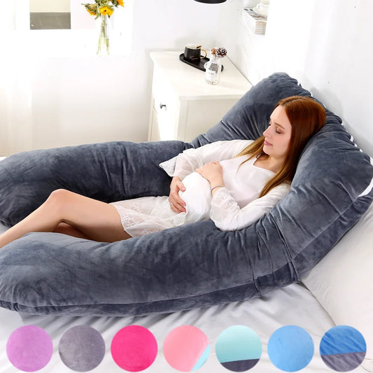 U-shaped maternity pregnancy pillow – full body support for sleep, comfort, and breastfeeding